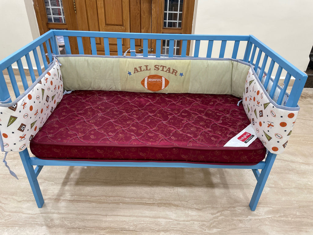 Baby hug Visby wooden cot, mattress and cot bedding Baby Furniture Babyhug 