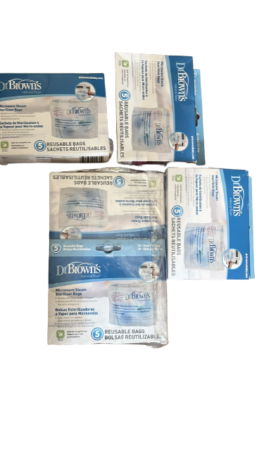 Dr. Brown's Microwave Steam Sterilizer Bags 5 Packs of 5 Count = 25 Nursing and feeding Dr. Brown's 